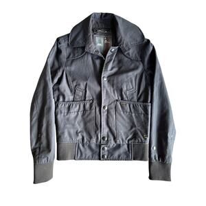 Designer G-Star Raw Denim Women Dark Indigo Button Up Biker Style Bomber Jacket